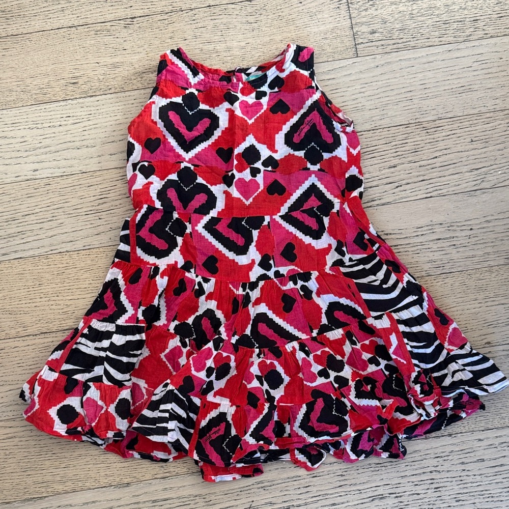 ❤️ANTICO SARTORIAL by GIACOMO CINQUE girls heart print sleeveless dress, size 6